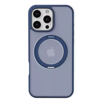 Torras Ostand Pro suojakotelo iPhone 16 Pro -puhelimelle, sininen, ohut muotoilu