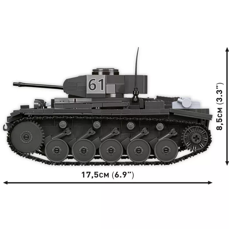 Rakennussarja Cobi Panzerkampfwagen II Ausf. F – 813 osaa, musta, ikä 9+