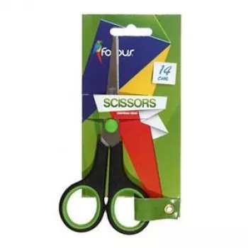 Sakset FORPUS FO60605 14 cm, kumipäällysteiset kahvat, ruostumattomat terät