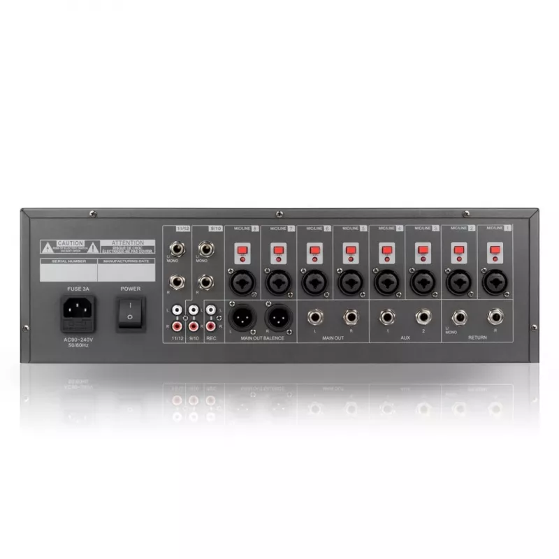 RM12 FX - analoginen mikseri Bluetooth DSP EQ MP3 Phantom, 12 kanavaa