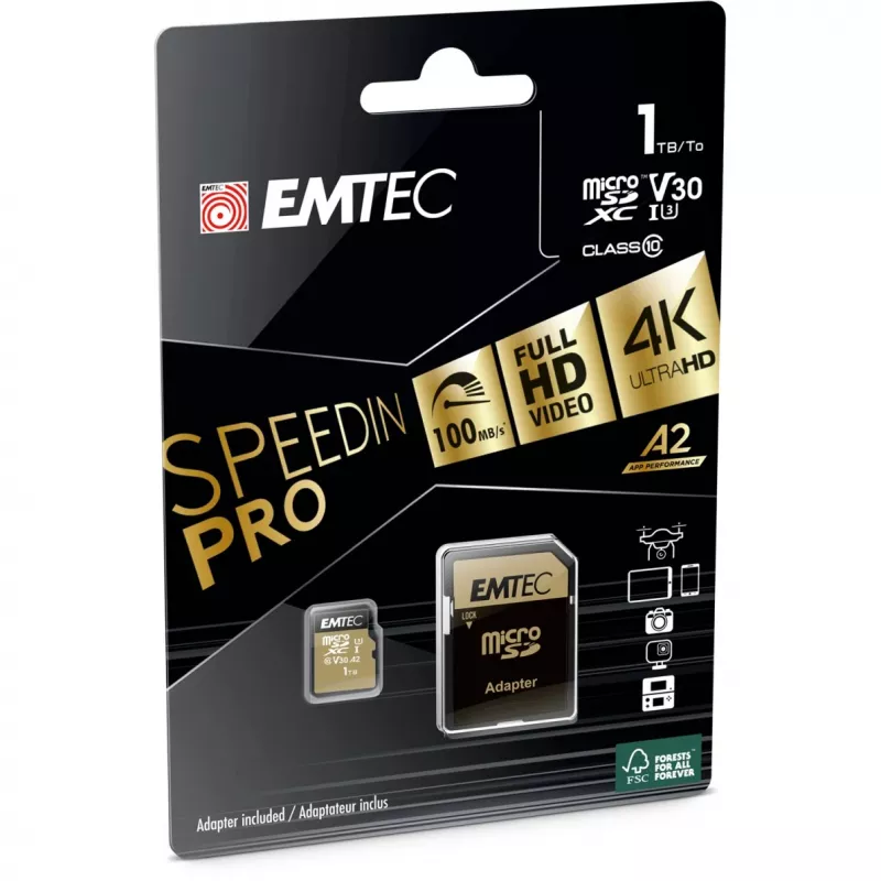 Emtec 1 TB MicroSDXC UHS-I muistikortti ECMSDM1TXC10SP