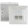 Verkkopistorasia ShiverPeaks 74251-SET Cat 5e 2-porttinen pinta-asennus