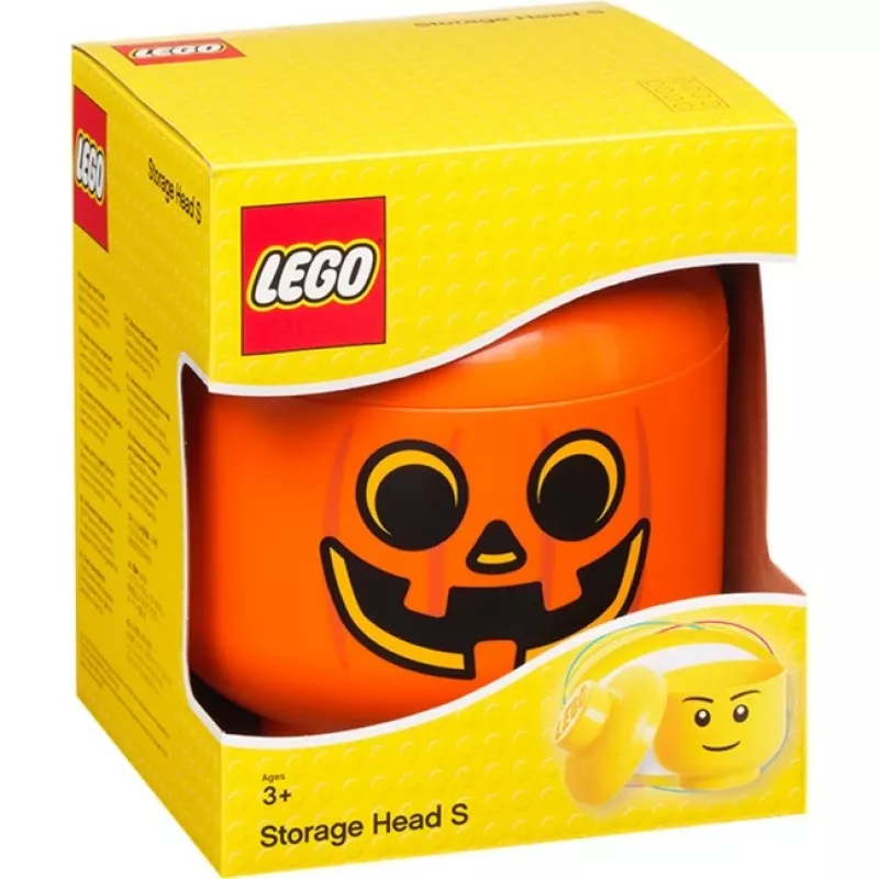 LEGO Storage Head kurpitsa, pieni, säilytyslaatikko oranssi/musta