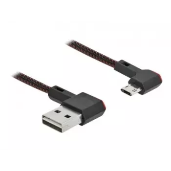 USB-kaapeli DeLOCK EASY-USB 2.0 Type-A – Micro-B uros 0,5 m musta
