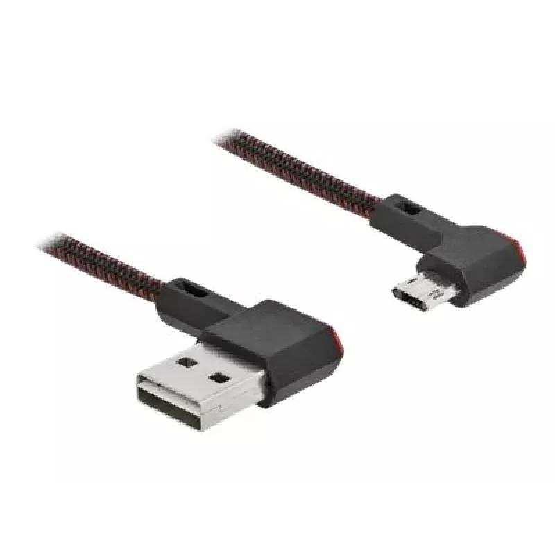 USB-kaapeli DeLOCK EASY-USB 2.0 Type-A – Micro-B uros 0,5 m musta