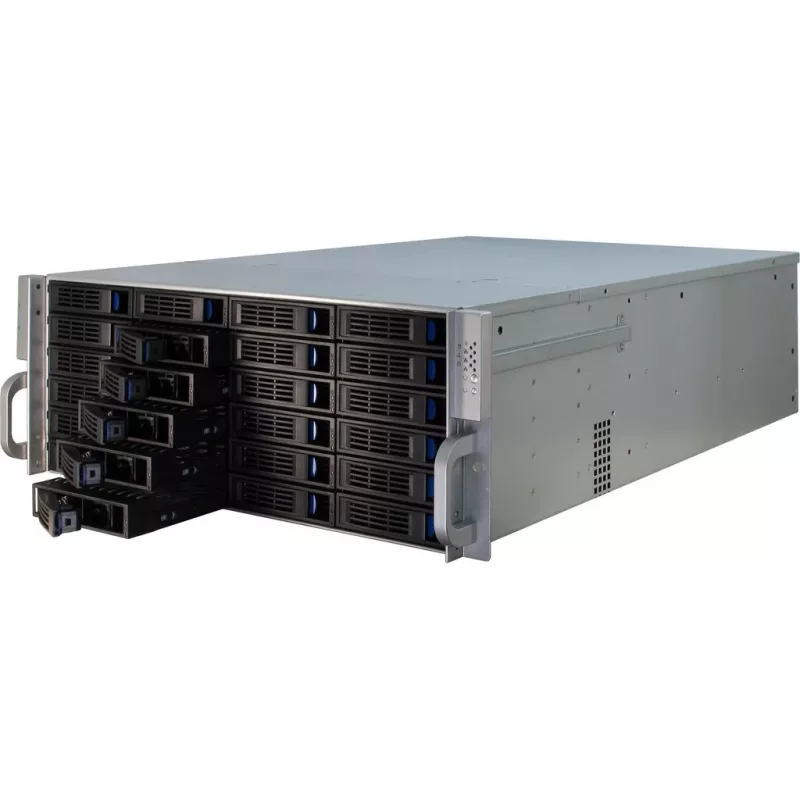Palvelinkotelo Inter-Tech 4U-4424 rack musta, hopea