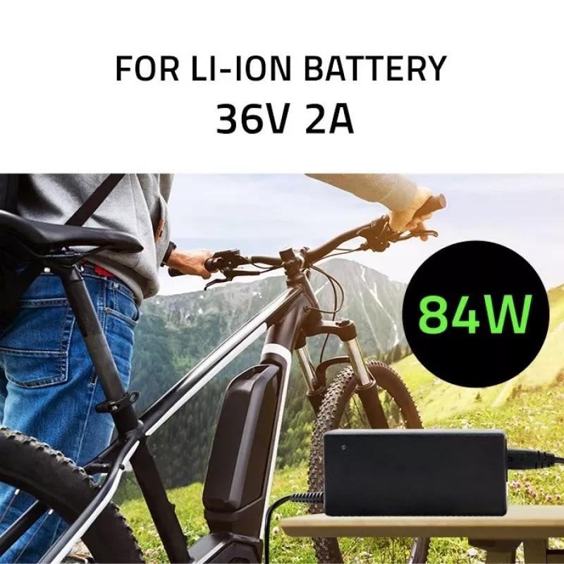 Qoltec 50761 sähköpyörän akkulaturi 36V | 42V | 2A | 5,5*2,5