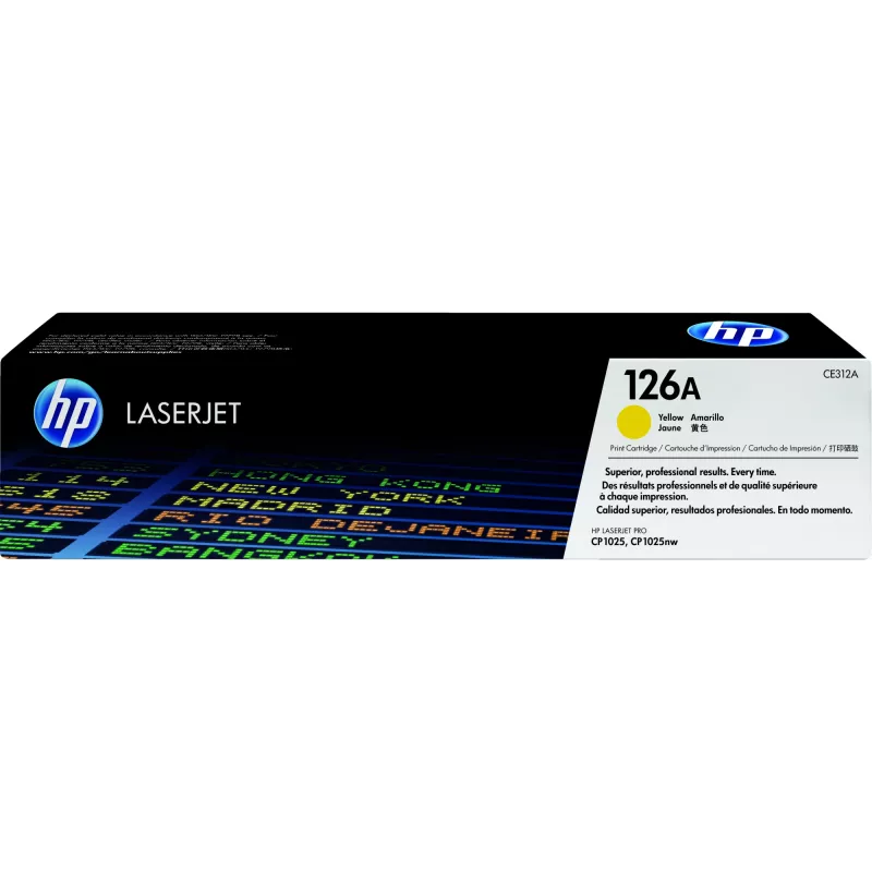 HP 126A keltainen alkuperäinen LaserJet-värikasetti, 1000 sivua, keltainen, 1 kpl