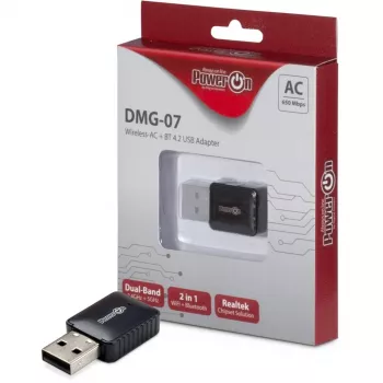 Inter-Tech DMG-07 – langaton – USB – WLAN / Bluetooth – Wi-Fi 5 (802.11ac) – 650 Mbit/s – musta (88888146)