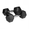 Kumipäällysteiset valurautaiset käsipainolevyt HEX 2x6 kg REBEL ACTIVE