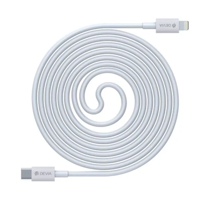 USB-C–Lightning-kaapeli Devia Smart Series PD 18W – valkoinen, MFi-sertifioitu