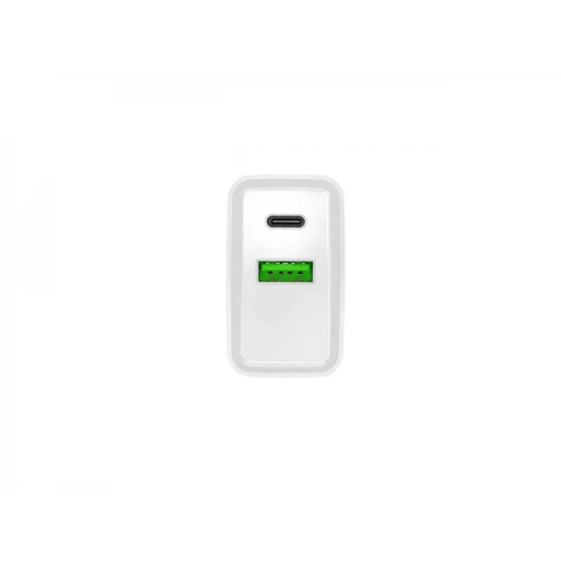 Verkkopikalaturi NATEC RIBERA 12V 20W USB-C PD 3.0 + USB-A Samsung AFC valkoinen