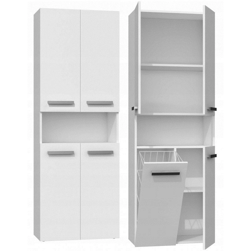 Kylpyhuonekaappi Topeshop NEL 1K DK BIEL valkoinen 5 hyllyä