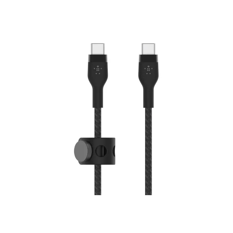 Kaapeli BoostCharge USB-C/USB-C punottu silikoni 2 m, musta
