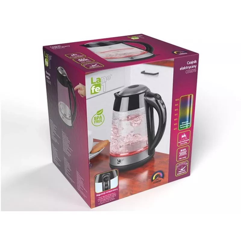 Vedenkeitin Lafe LAFCZA46806, 2200 W, 1,7 l, musta