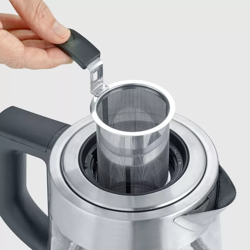 Sähköinen vedenkeitin SEVERIN 1 L 2200 W lasi ja ruostumaton teräs, 5 lämpötila-asetusta, LED-näyttö