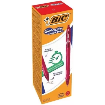 BIC geelikynä Gelocity QUICK DRY punainen, 12 kpl:n pakkaus 494671
