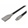 NATEC kaapeli USB-C/A 2.0 1 m prati 1 m musta metalli