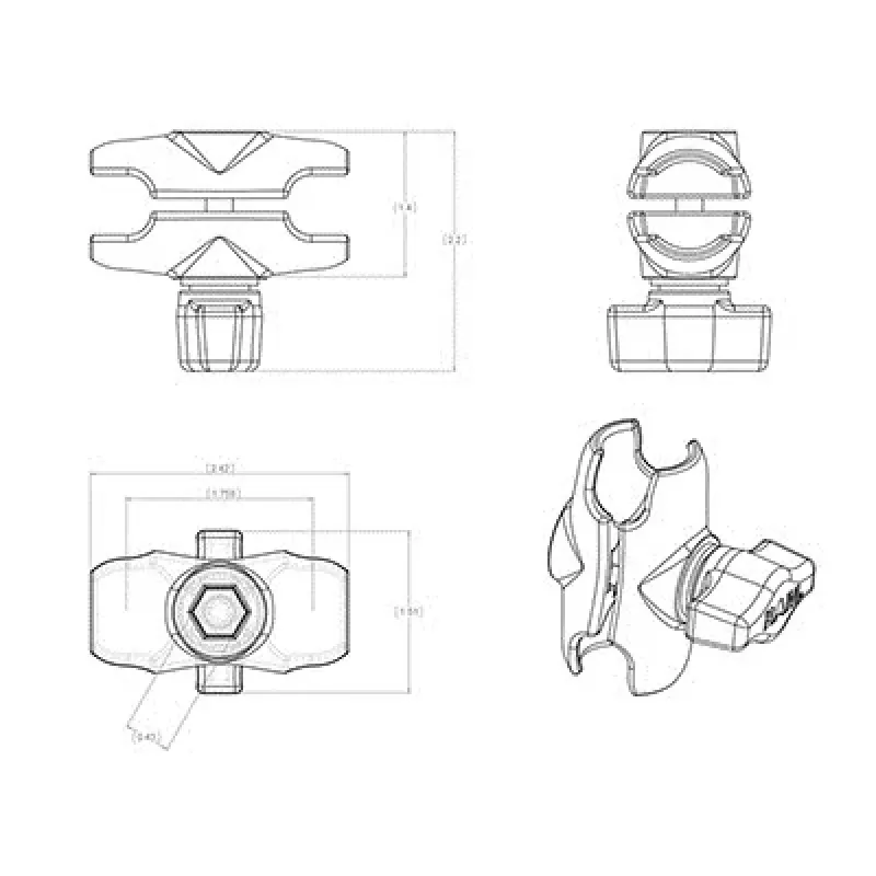 RAM Mounts kaksinivelvarsi