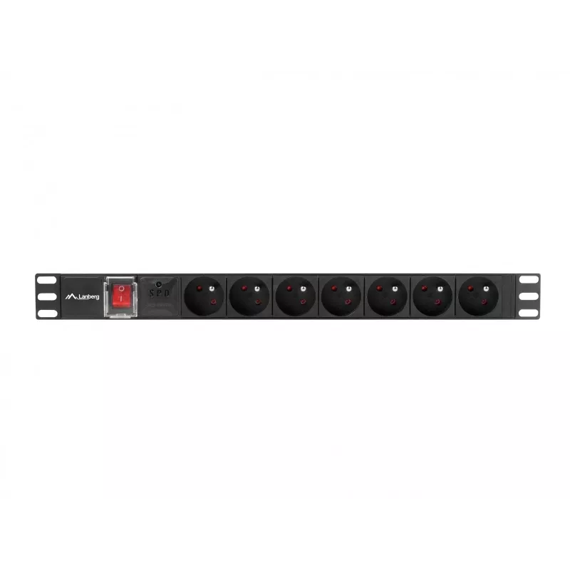 LANBERG PDU-07E-0200-IEC-BK PDU 1U 10A 7 pistorasiaa ranskalainen 2m musta