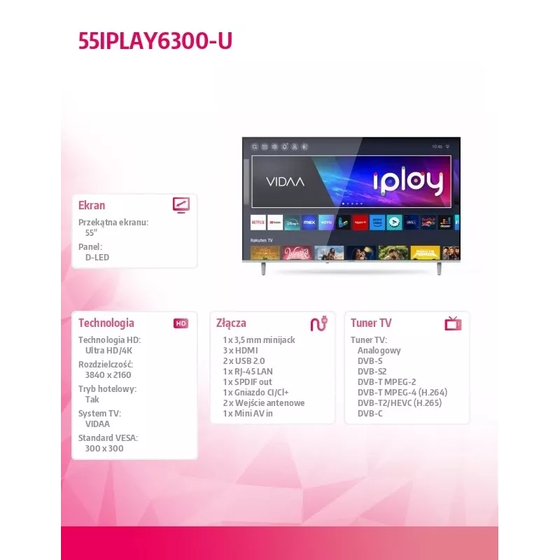 TV LED 55IPLAY6300-U 55