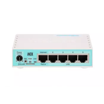 Mikrotik RB750GR3 johdollinen reititin Gigabit Ethernet turkoosi, valkoinen