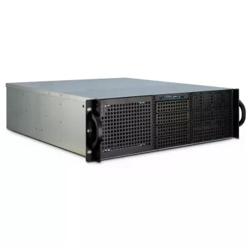 Inter-Tech 3U-30248 -rack musta, ruostumaton teräs