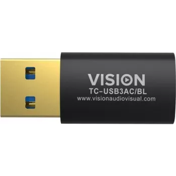 Vision Professional - USB-sovitin - USB Type-A (M) 24-pin USB-C (W) - USB3.0 - musta (TC-USB3AC/BL)
