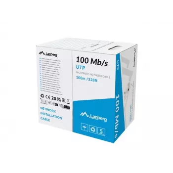 LAN-kaapeli UTP LANBERG LCU5-10CC-0100-S RJ45 100MB/S 100M harmaa