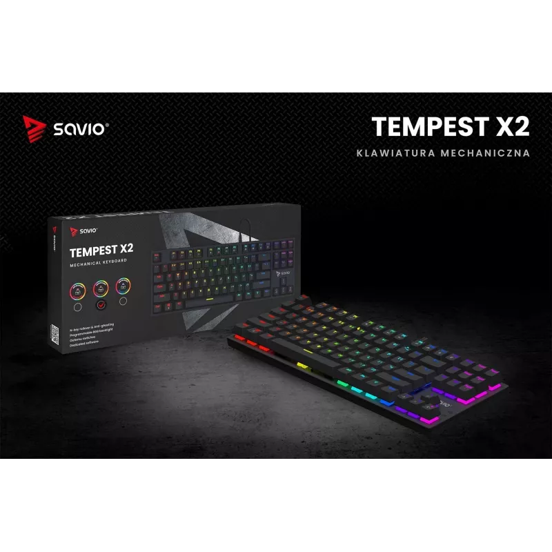 Savio mekaaninen näppäimistö RGB Tempest X2 Outemu Brown