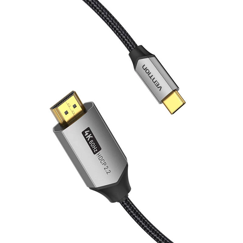 Vention USB-C - HDMI -kaapeli CRBBH – 2 m, 4K@60Hz, musta, USB-C - HDMI
