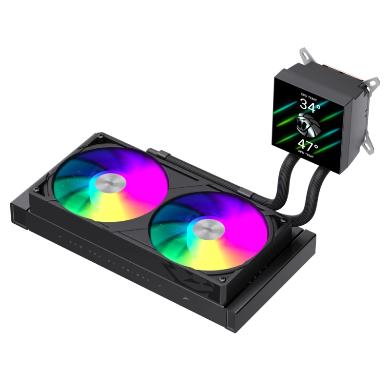 Gamemax CPU-nestekühler | GLACIER 240 LCD BK | Intel, AMD