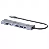 USB-C-keskitin Unitek H1124AGY01 100W PD, HDMI 2.0, 2x USB‑A, 2x USB‑C, SD/microSD-kortinlukija — alumiini