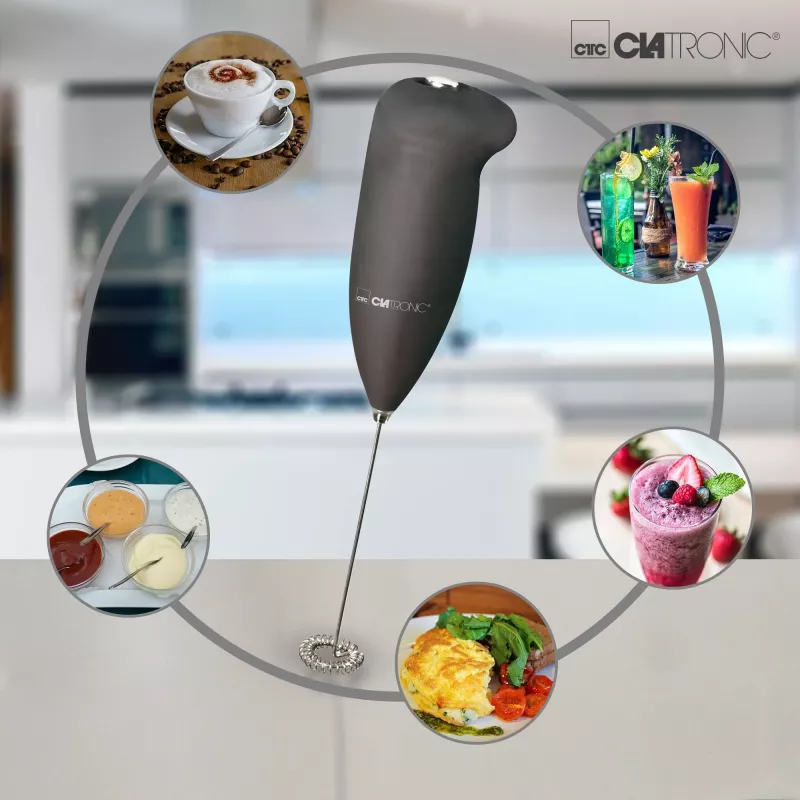 Clatronic MS 3089 paristokäyttöinen maidonvaahdotin, musta/ruostumaton teräs