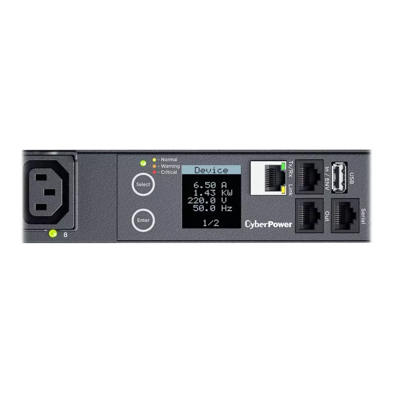 CyberPower PDU41005 virranjakoyksikkö (PDU) 8 AC-lähtöä 1U musta