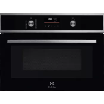 Kalusteisiin asennettava uuni Electrolux EVL6E49X, kompakti 45 cm, metalli, musta, CombiQui