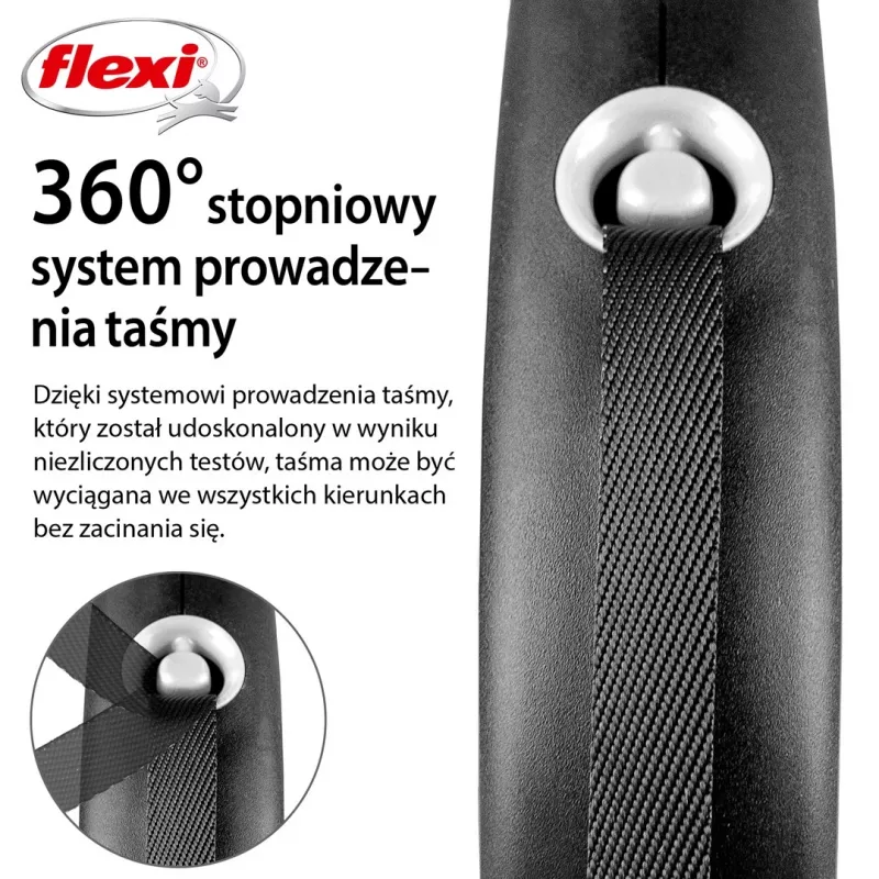 Flexi Black Design L 5 m koiranhihna rullamekanismilla