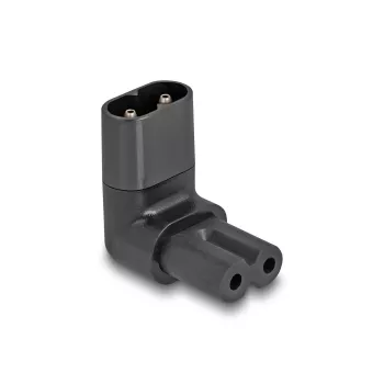 DeLOCK verkkosovitin IEC 60320 C8 C7 pistorasia 2,5 A 90° musta