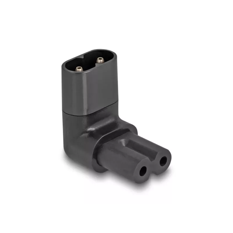 DeLOCK verkkosovitin IEC 60320 C8 C7 pistorasia 2,5 A 90° musta
