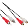 InLine audiokaapeli 2x RCA uros / naaras 20 m, 2 x RCA, uros, 2 x RCA, naaras, 20 m, musta