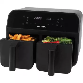 Kuumailmafriteerauskeitin Petra PT4750BLKVDEEU7, kahden kammion, 3,7 L tilavuus, musta
