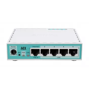 Mikrotik hEX johdollinen reititin Gigabit Ethernet valkoinen