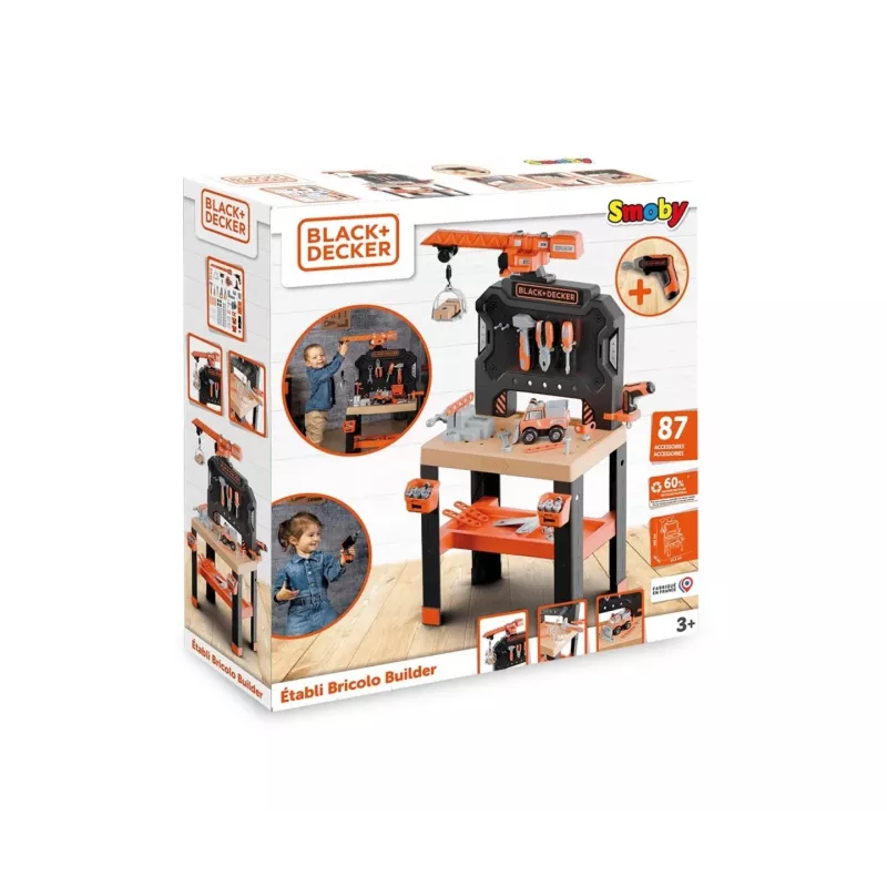 Lasten työpajalelu SMOBY Bricolo Builder 7600360741 – rakennustyökalusetti roolileikkeihin