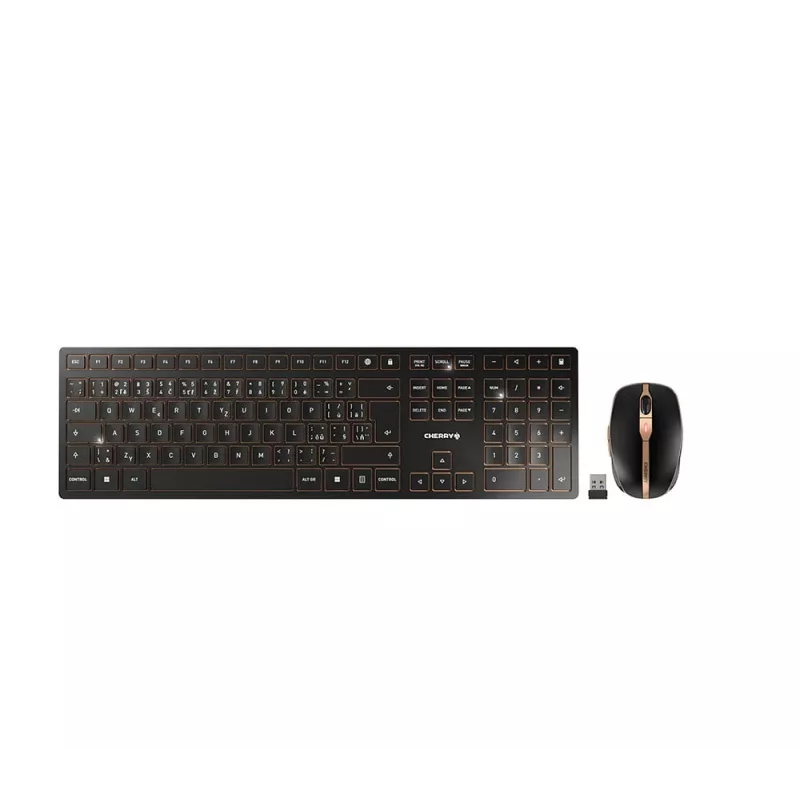 CHERRY DW 9100 SLIM näppäimistö ja hiiri sisältyvät yleiskäyttöön RF langaton + Bluetooth tšekki, slovakki musta