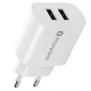 PUHELIMEN LATURI 2X USB 2,4A 12W VALKOINEN