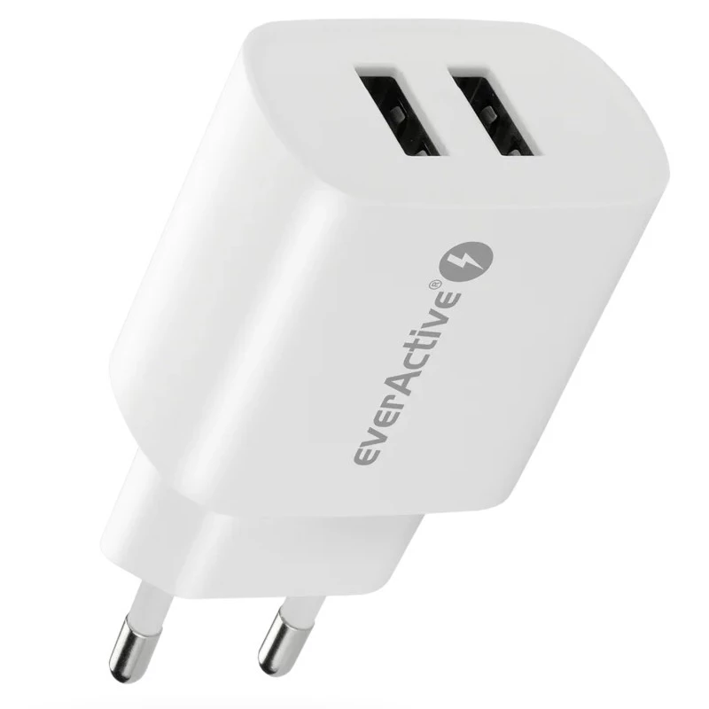 PUHELIMEN LATURI 2X USB 2,4A 12W VALKOINEN