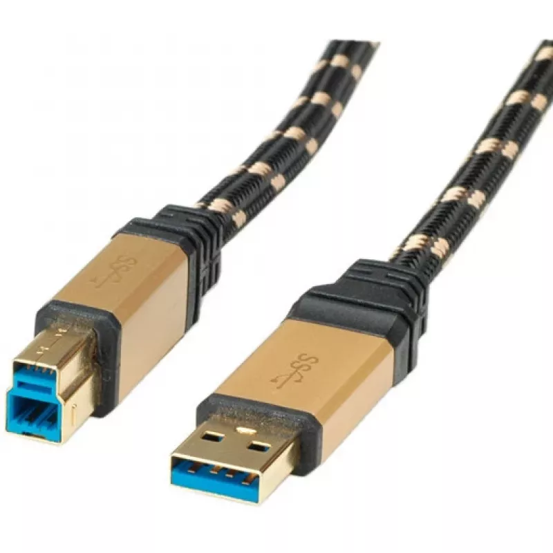 USB 3.0 -kaapeli ROLINE GOLD tyyppi A M - B M 3,0 m