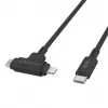 HYPER HyperJuice USB-kaapeli USB 2.0 1,5 m USB-C USB-C/Lightning musta