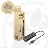 USB-keskitin CLUB3D USB 3.2 Gen1 Type-A 3 liitännällä ja gigabitin Ethernet