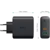 PA-D3 seinälaturi 2xUSB Power Delivery (1xUSB+1xUSB C) 5,4A 60W Dynamic Detect